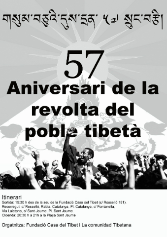 Marcha por el 57 aniversario de la revuelta del pueblo tibetano