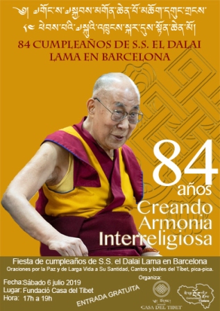 84è aniversari de Sa Santedat el Dalai Lama